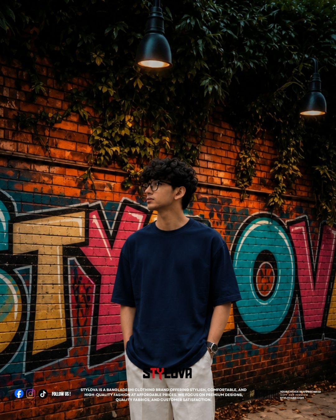 Solid Drop Shoulder T Shirt | Navi Blue